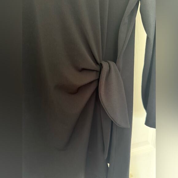 Elle Women’s Faux Wrap Blouse Top Black Size XL 3/4 Sleeves - Picture 3 of 7